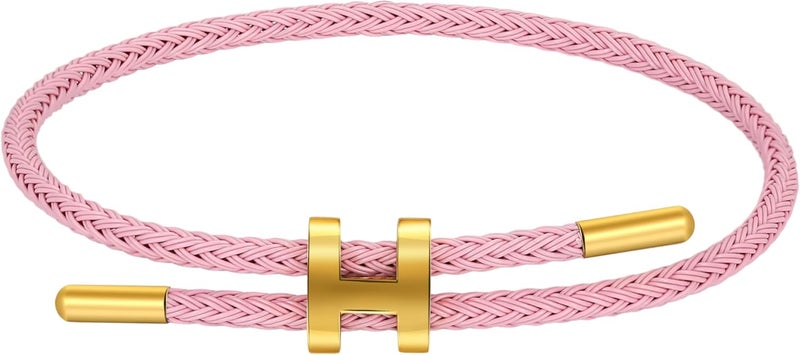 AIMADE Store Bracelets for Women Adjustable Charm Bracelet, 18k Gold-plated Buckle Design Titanium Steel Wire Rope Women's Gift Jewelry - Image 1